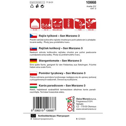 Osiva - Rajče tyčkové SAN MARZANO 3, 10ks